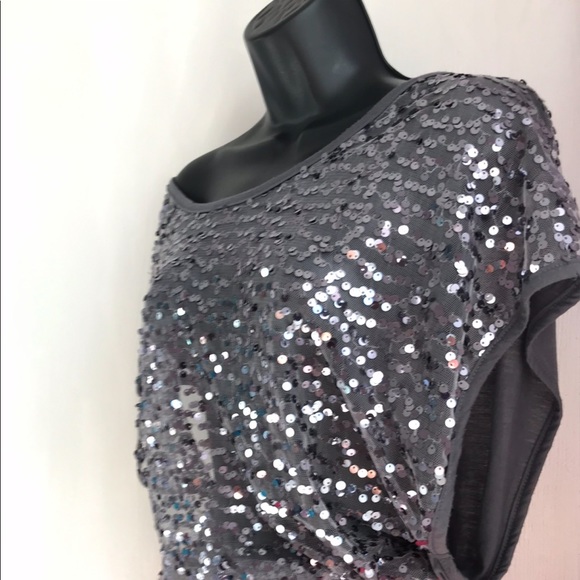 Rhapsody Sheer Sequin Night Out Top - Picture 2 of 8